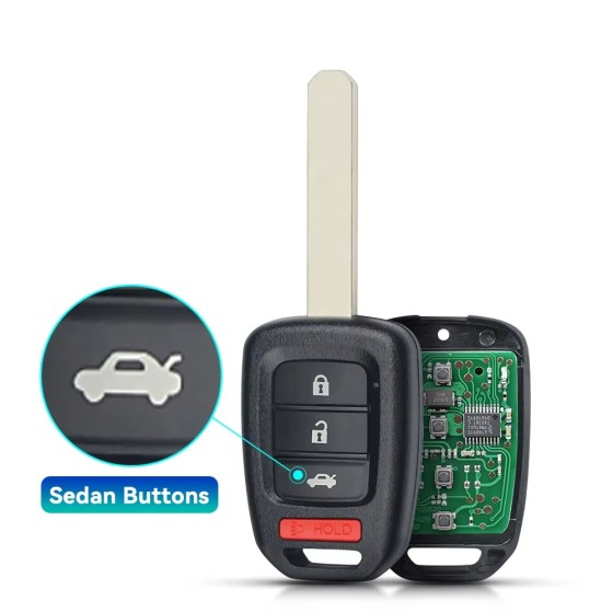 2016-2020 Honda Accord Civic / 4-Button Remote Head Key / MLBHLIK6-1TA (G Chip) (AFTERMARKET)
